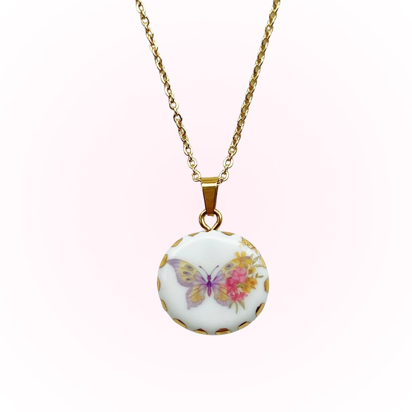 Purple Butterfly Necklace