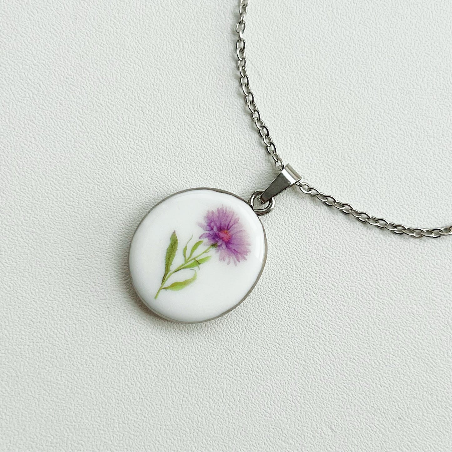 Aster Necklace September Birth Month Flower
