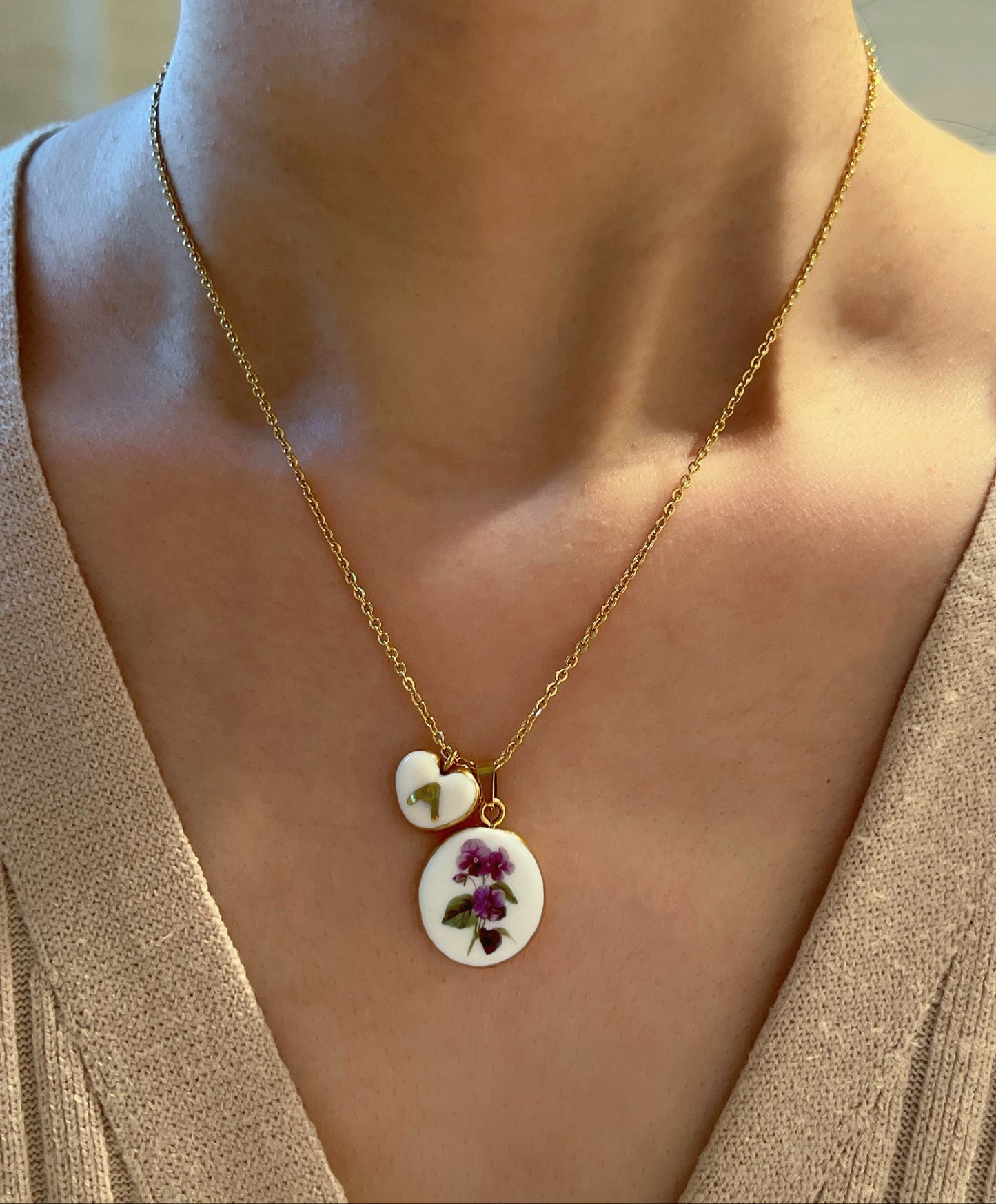 Violet Necklace February Birth Month Flower