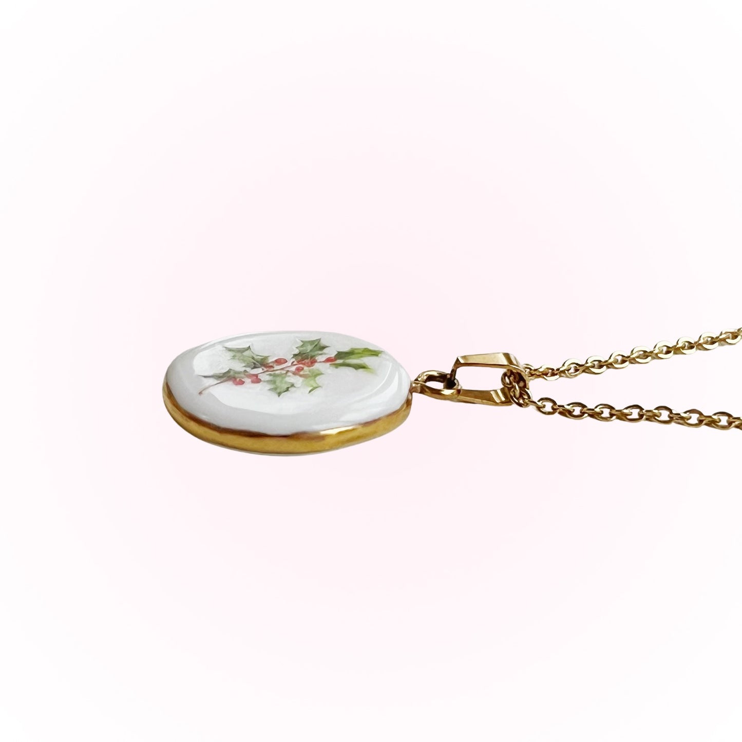 Holly Necklace December Birth Month Flower