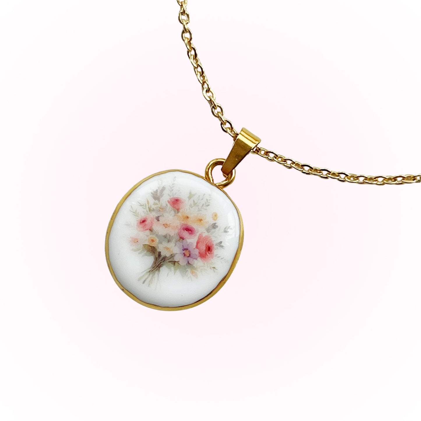 Pastel flowers necklace