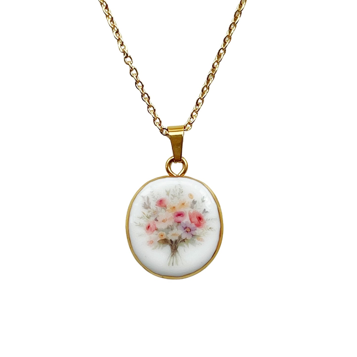 Pastel flowers necklace