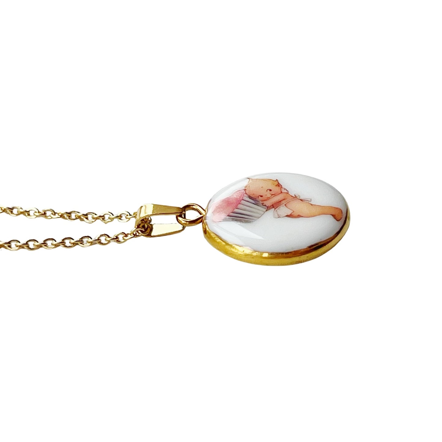 Kewpie With Cupcake Necklace