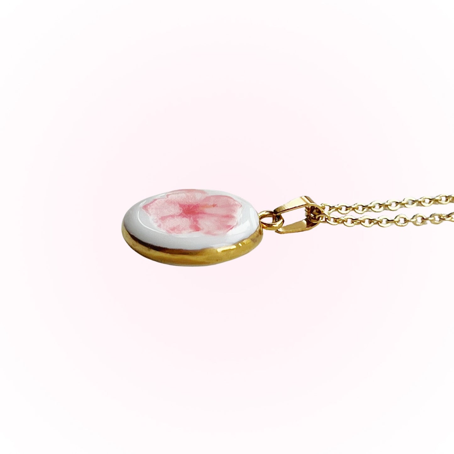 Pink floral necklace