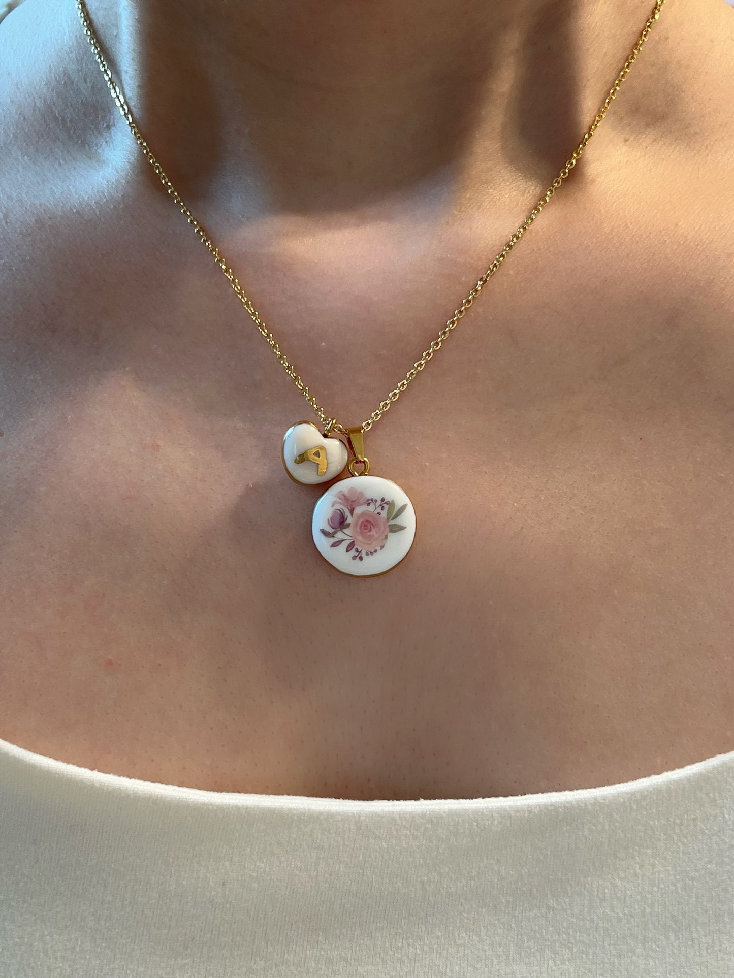 Custom initials heart shaped charms