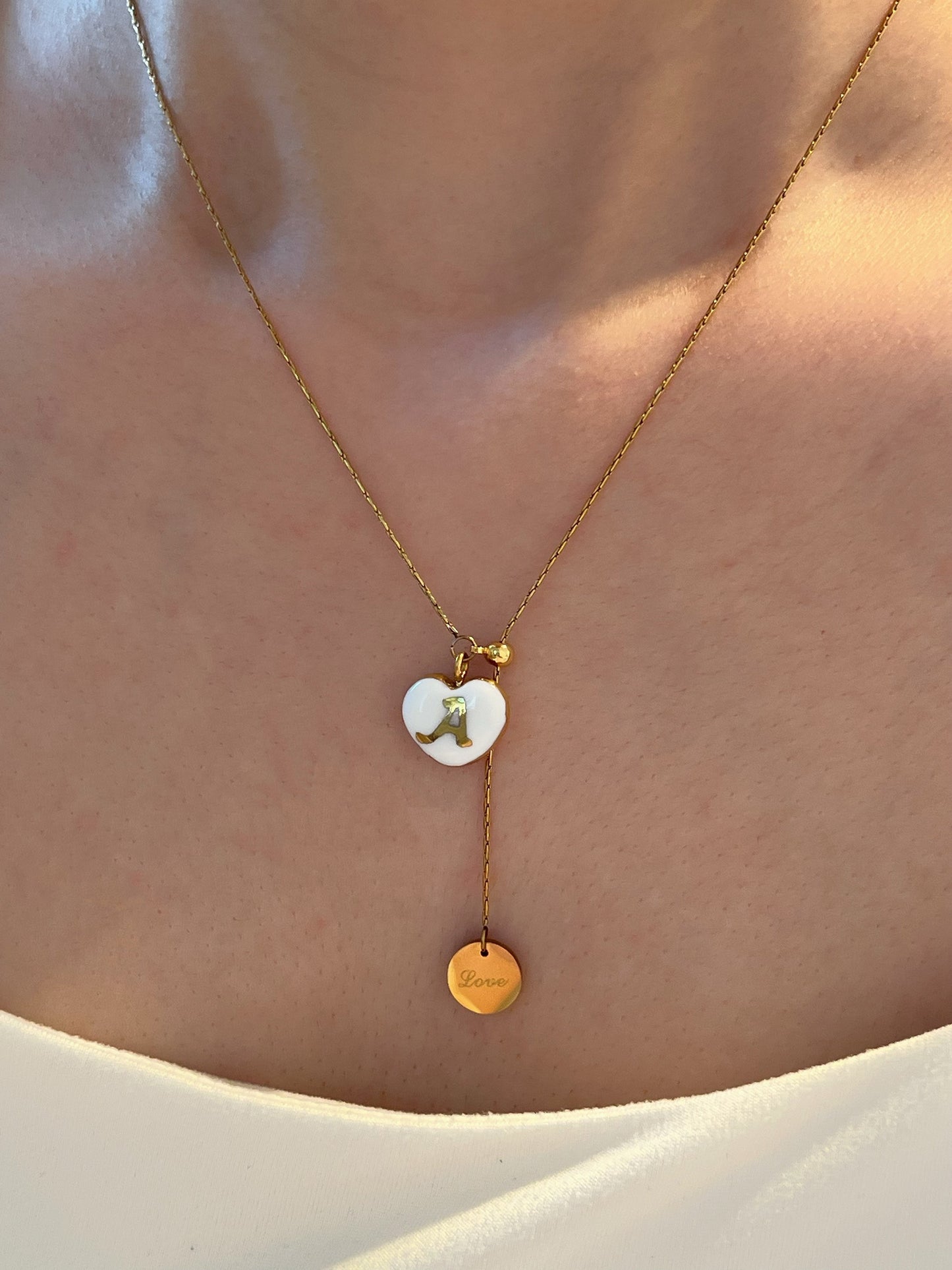 Custom initials heart shaped necklace