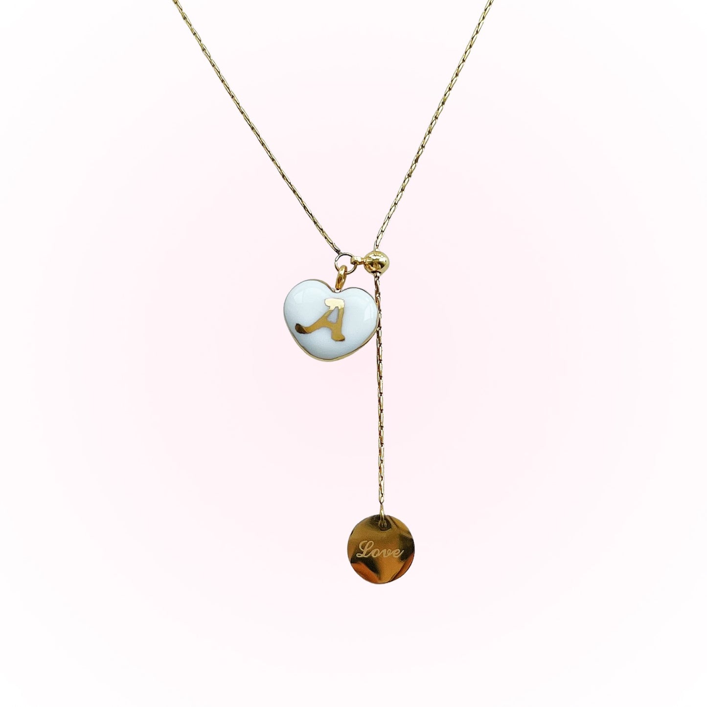 Custom initials heart shaped necklace