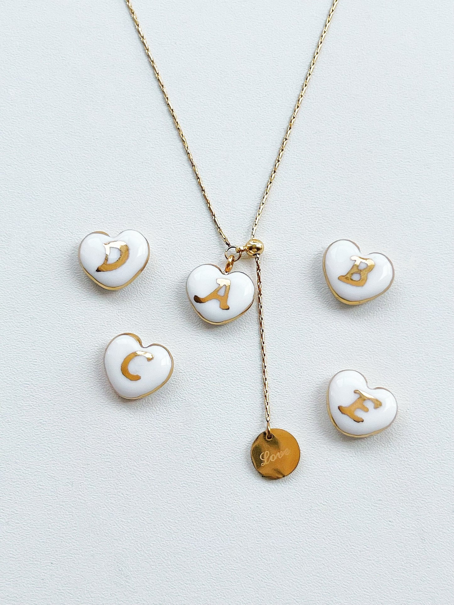 Custom initials heart shaped necklace