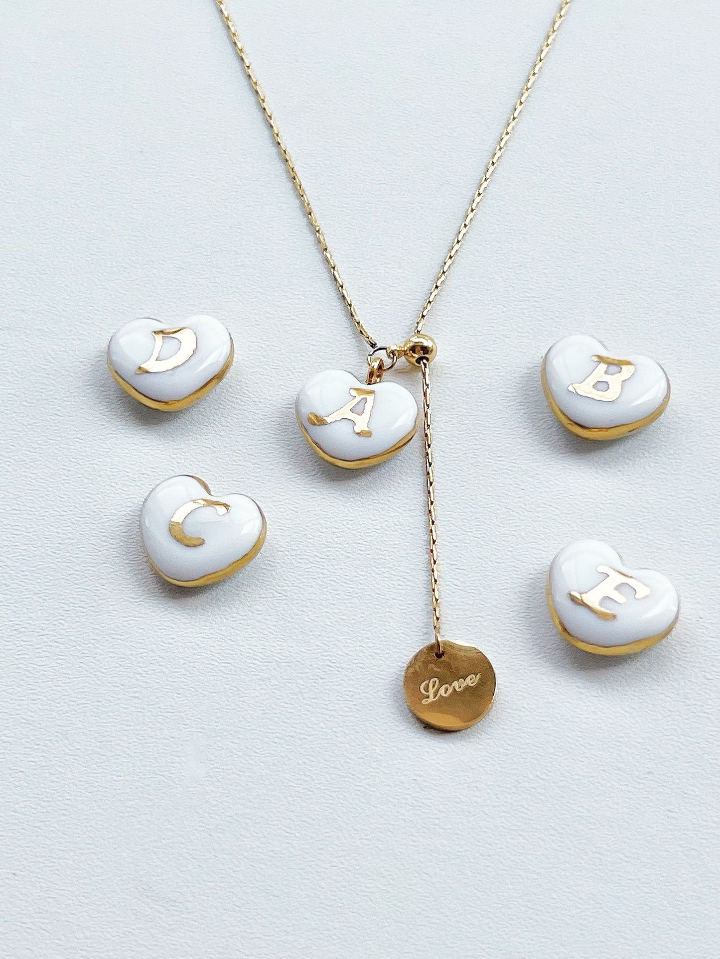 Custom initials heart shaped necklace