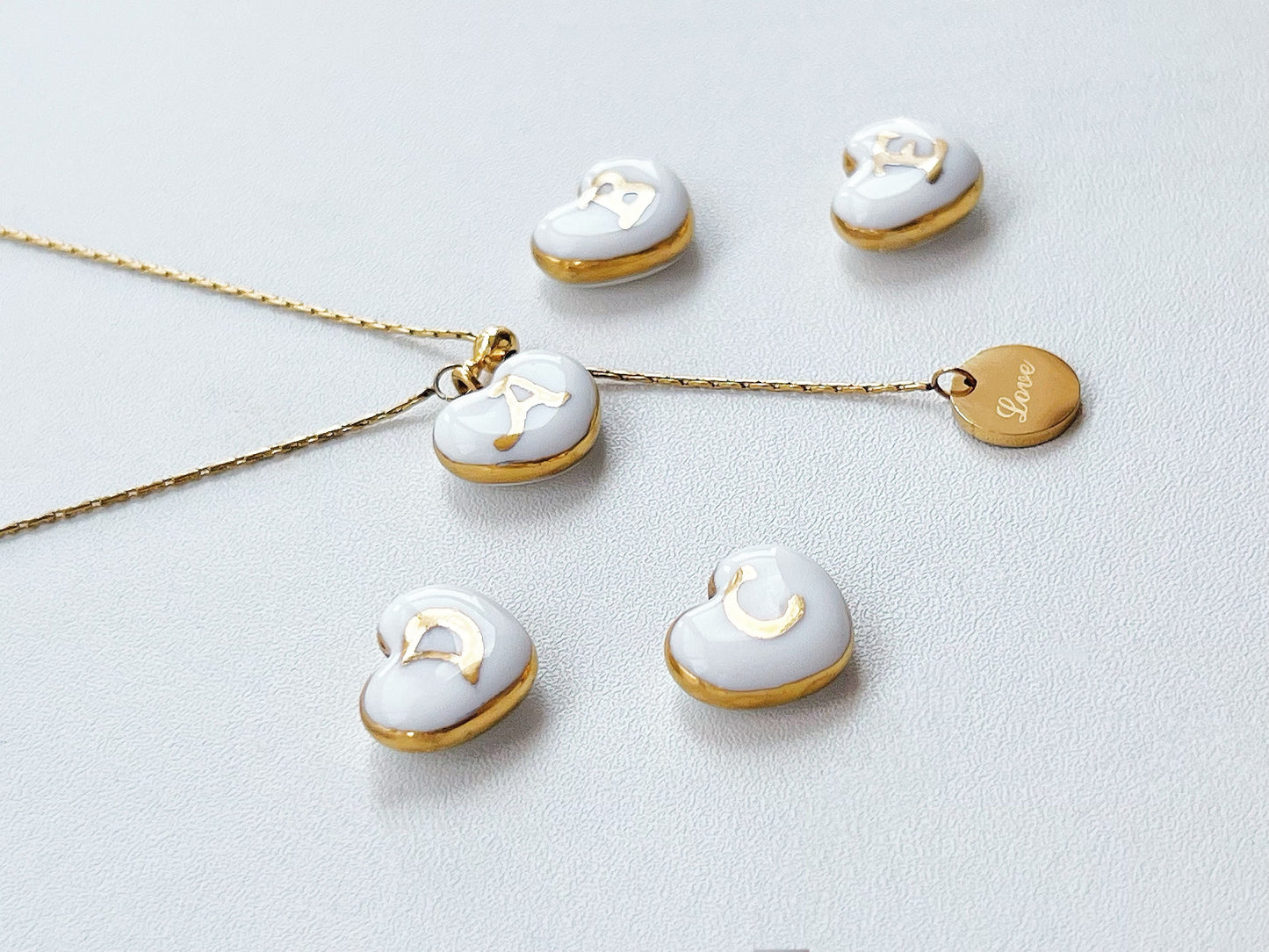 Custom initials heart shaped necklace