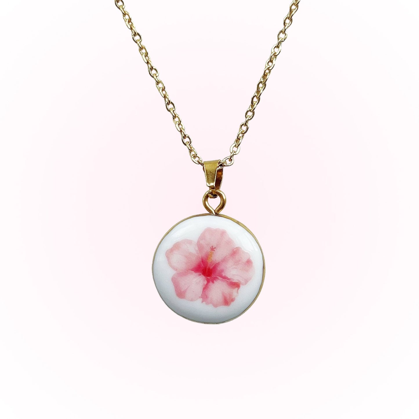 Pink floral necklace