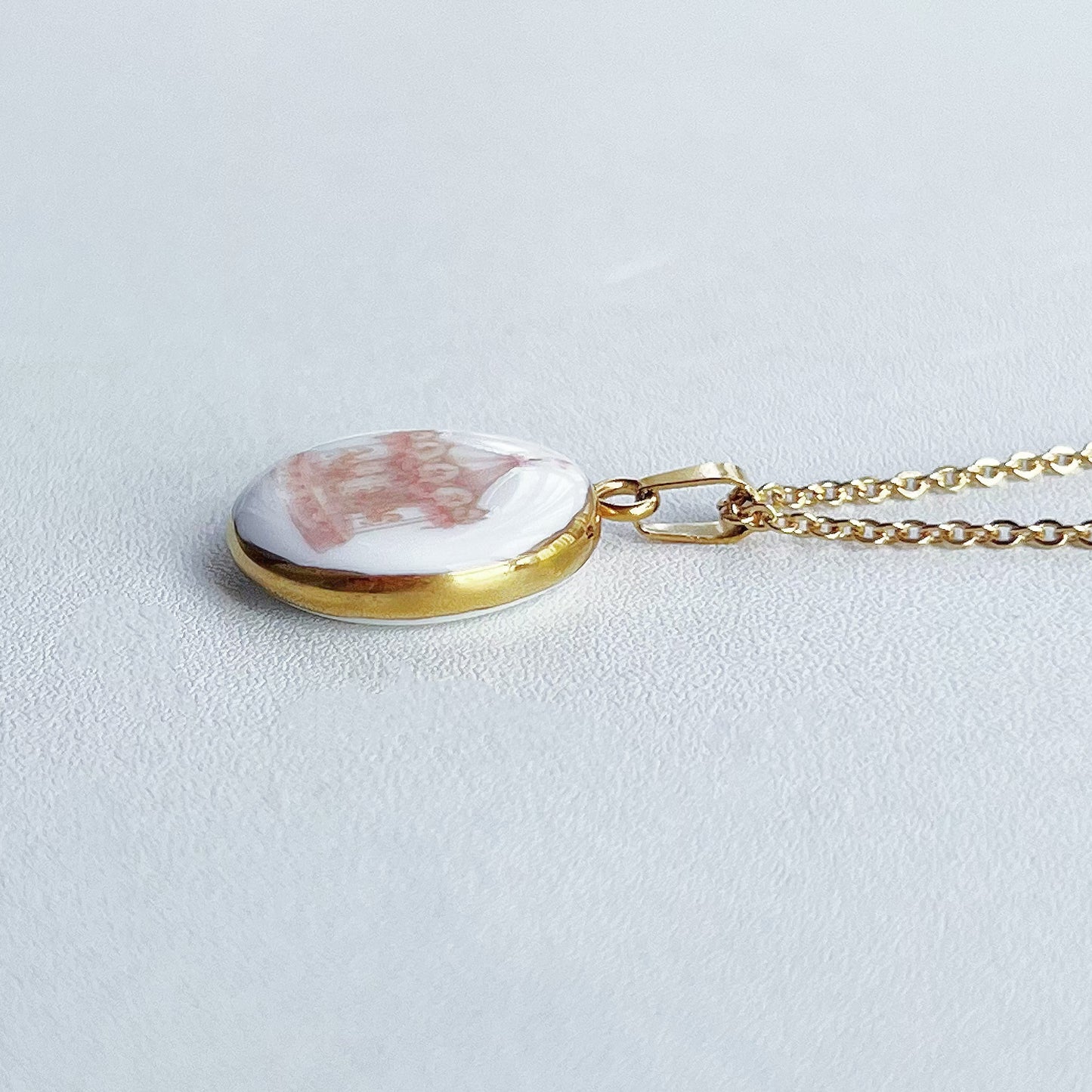 Pink carousel necklace