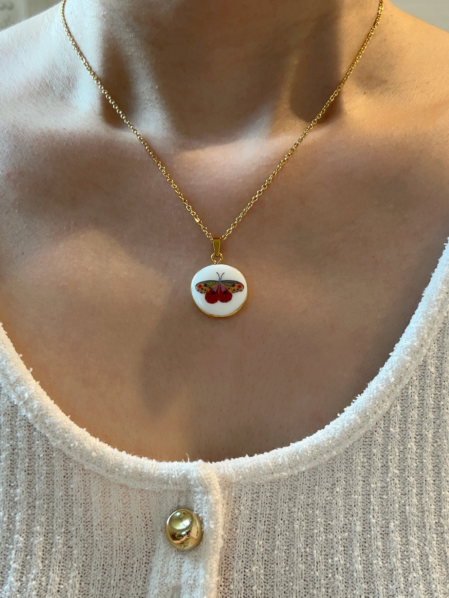 Colorful butterfly necklace