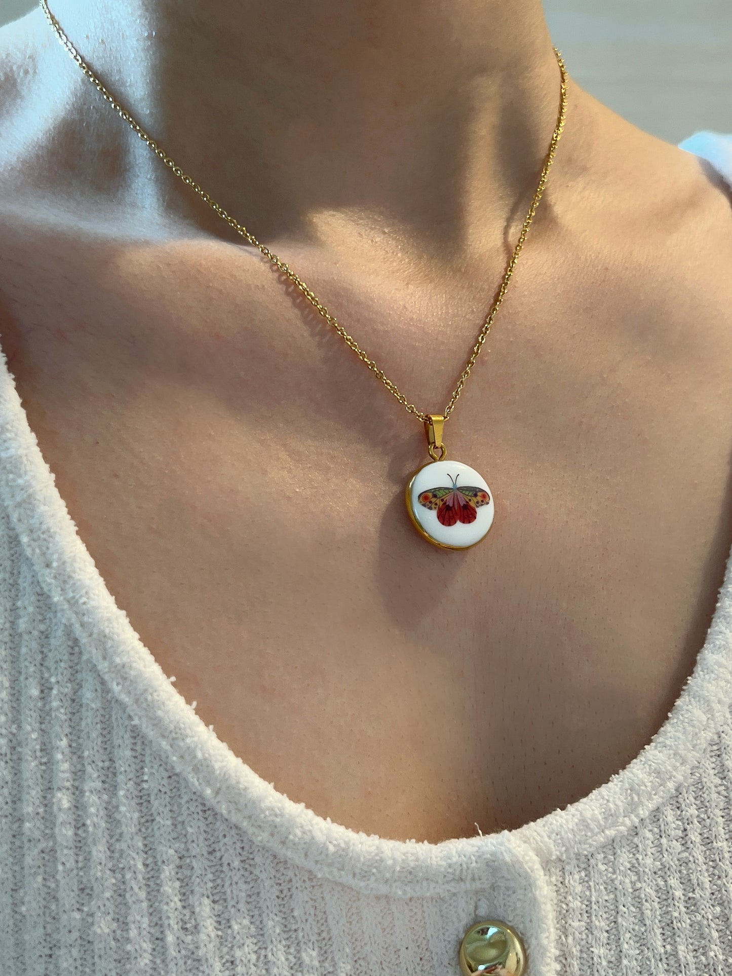 Colorful butterfly necklace