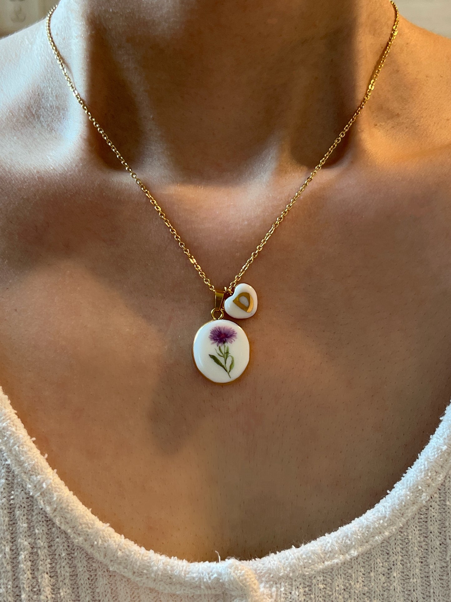 Aster Necklace September Birth Month Flower