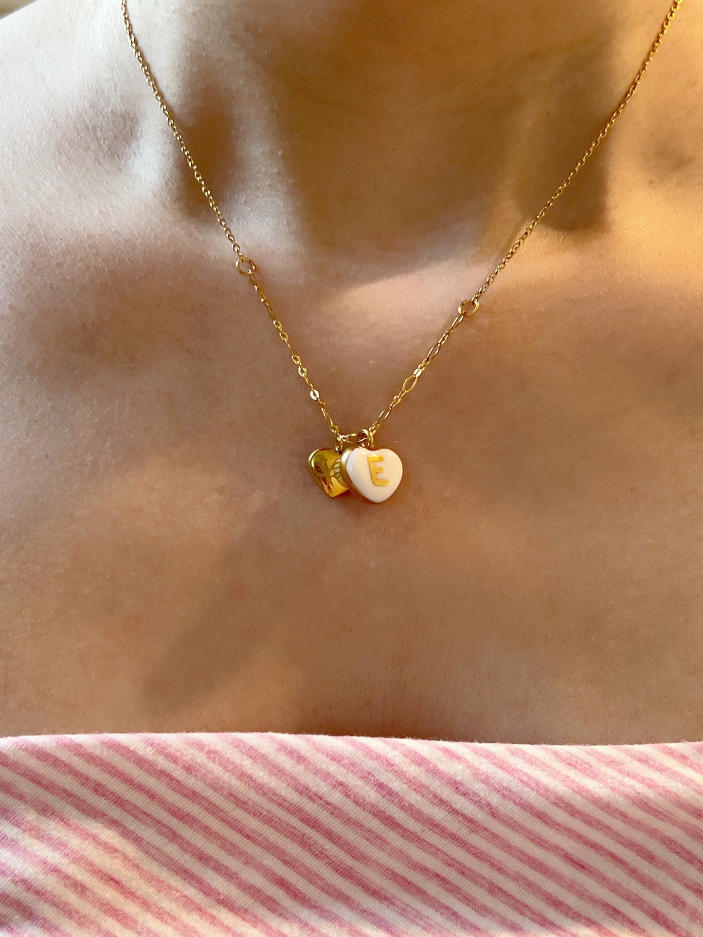 Custom initials & "love" heart necklace