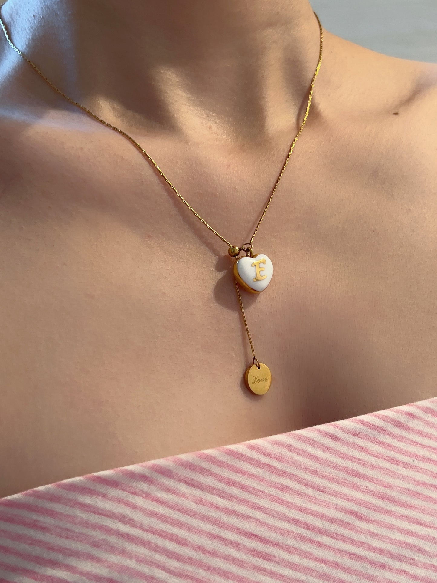 Custom initials heart shaped necklace
