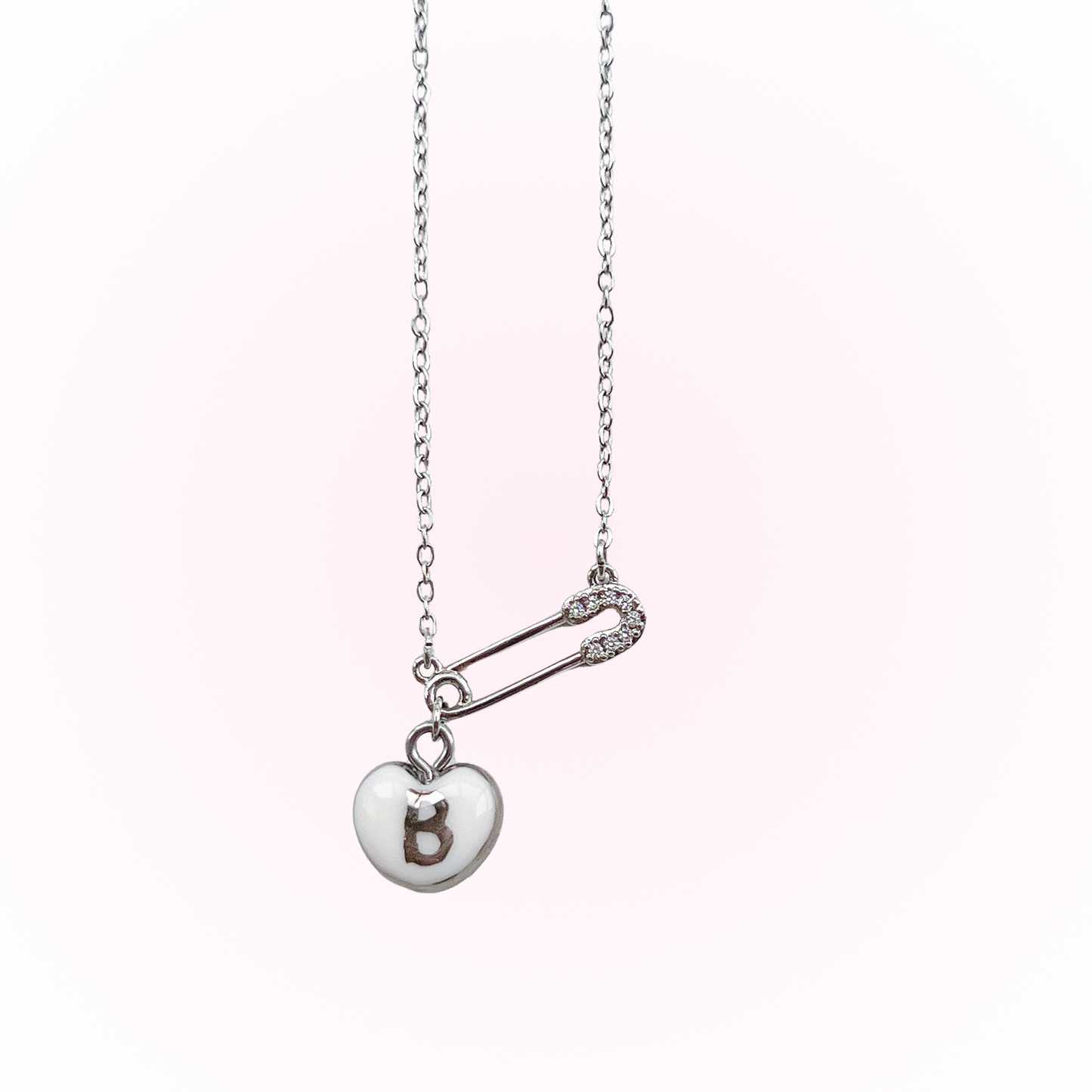 Custom initials & paper clip necklace