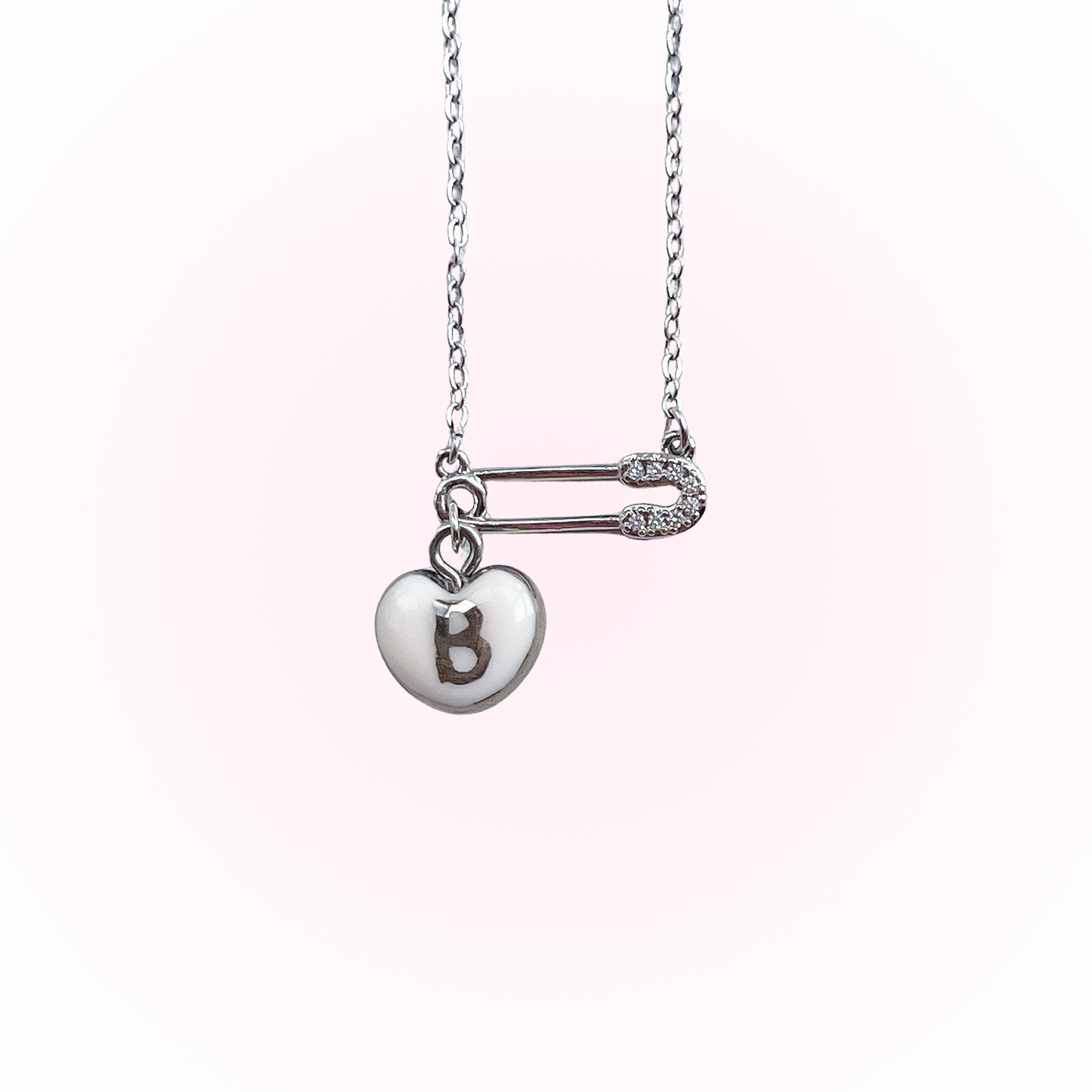 Custom initials & paper clip necklace