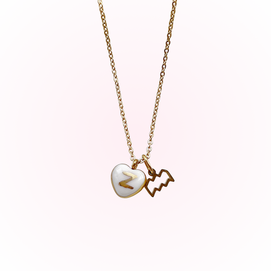 Custom initials & zodiac symbols necklace