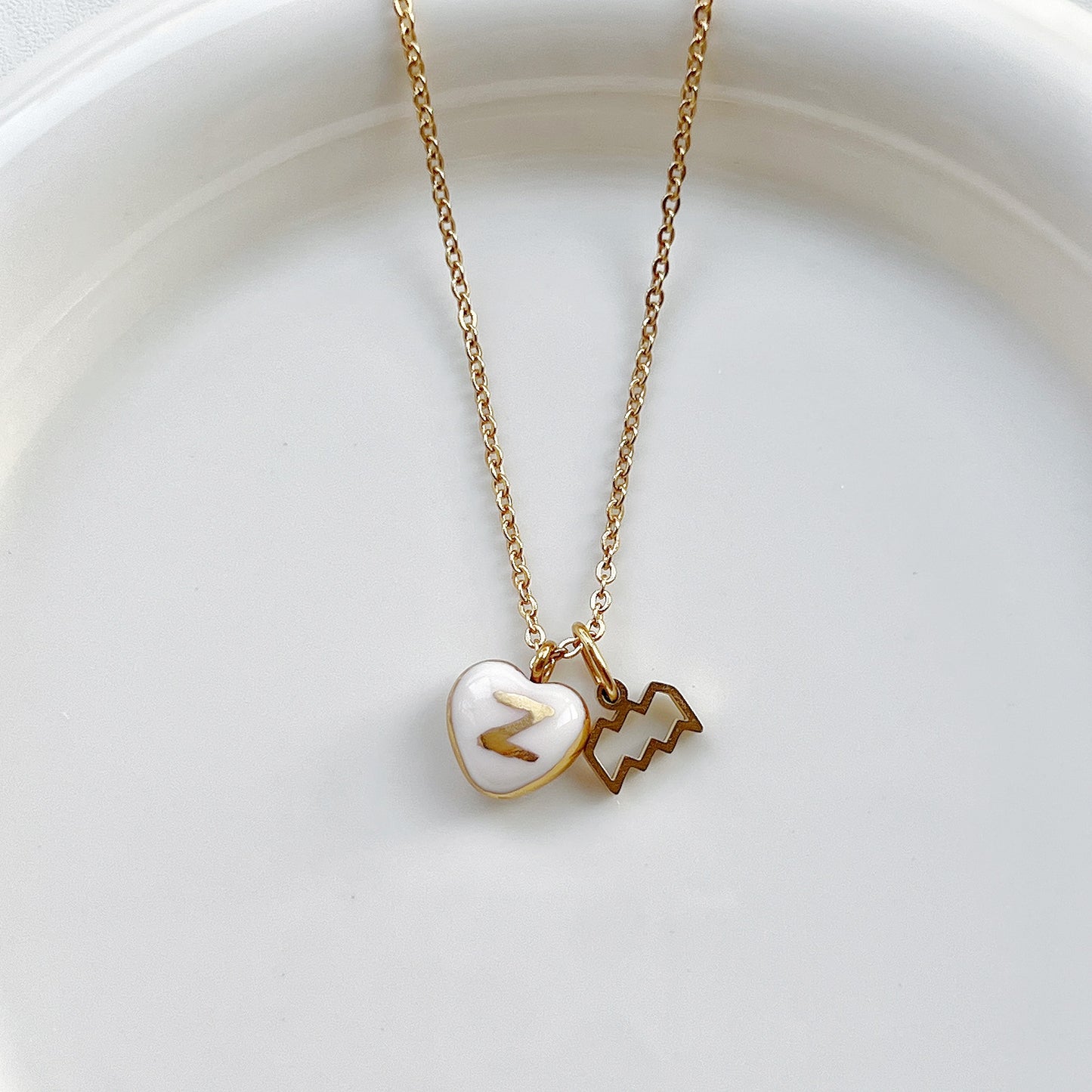 Custom initials & zodiac symbols necklace