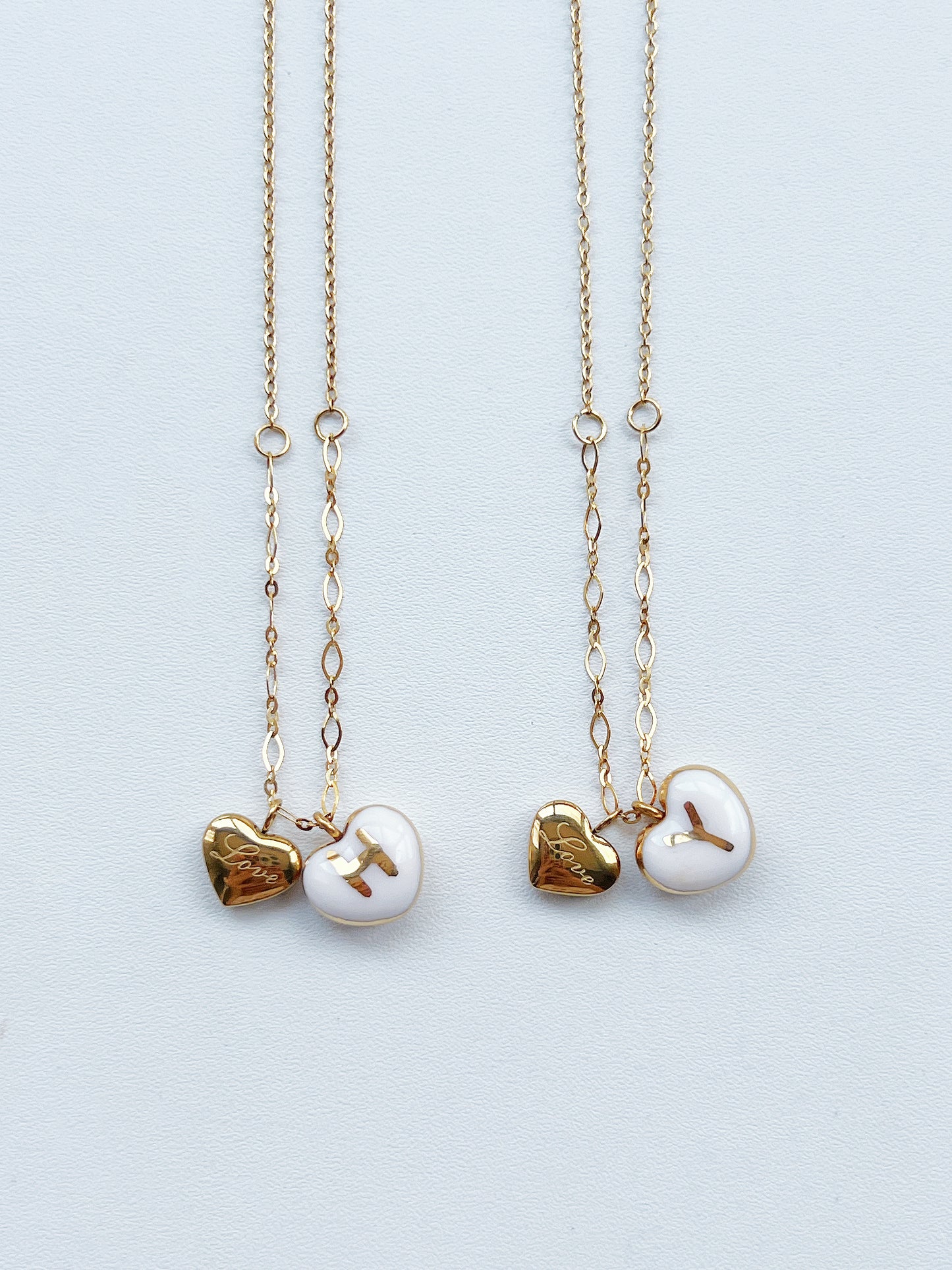 Custom initials & "love" heart necklace