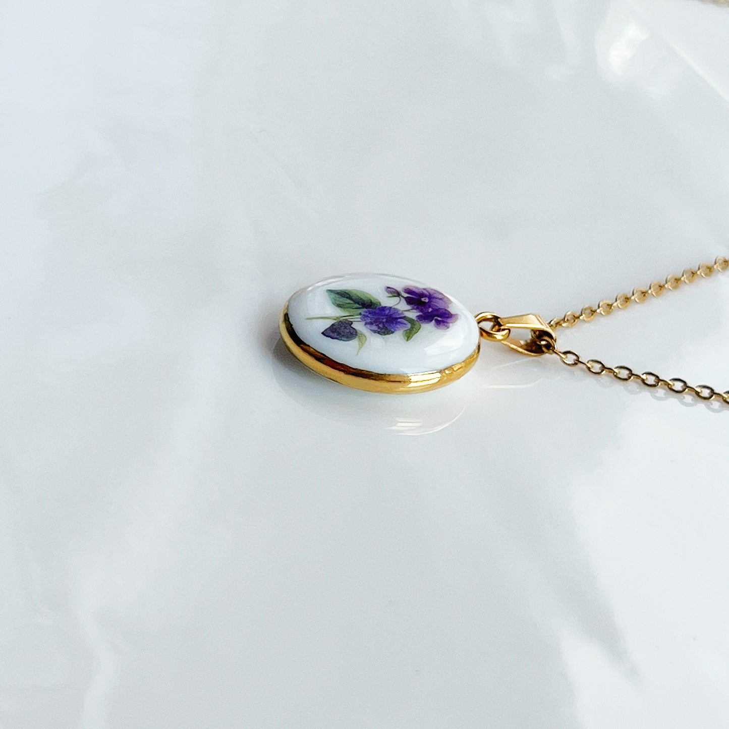 Violet Necklace February Birth Month Flower