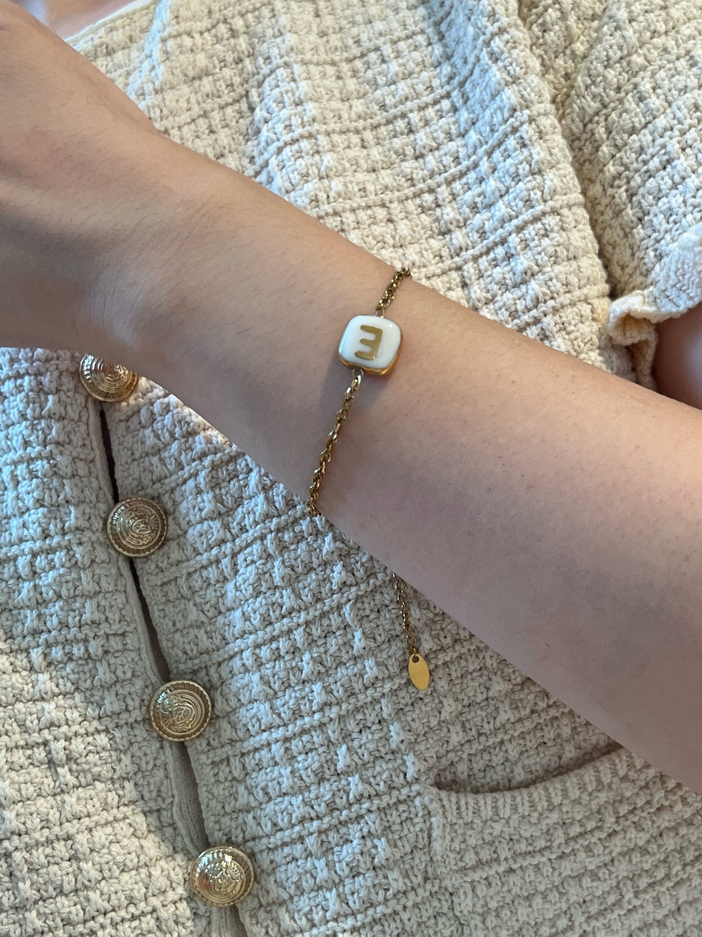 Initial sugar cube bracelet