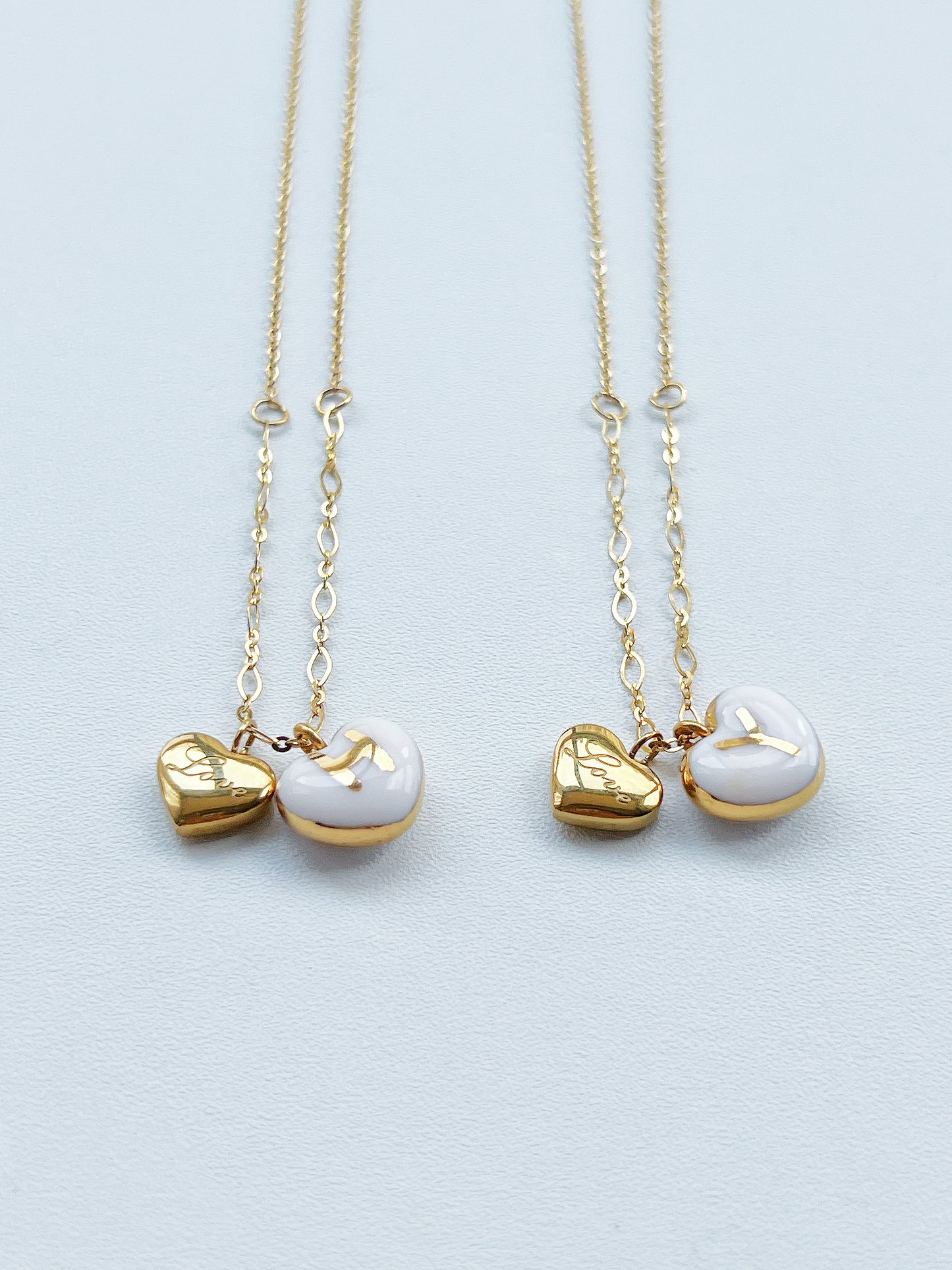Custom initials & "love" heart necklace