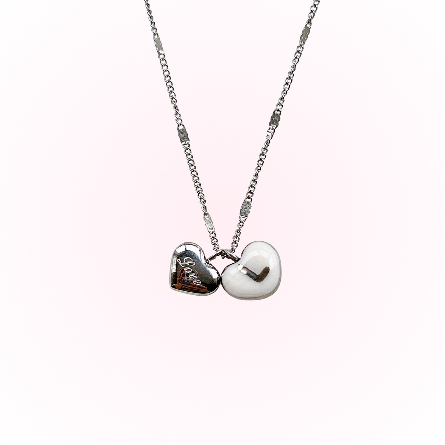 Custom initials & "love" heart necklace
