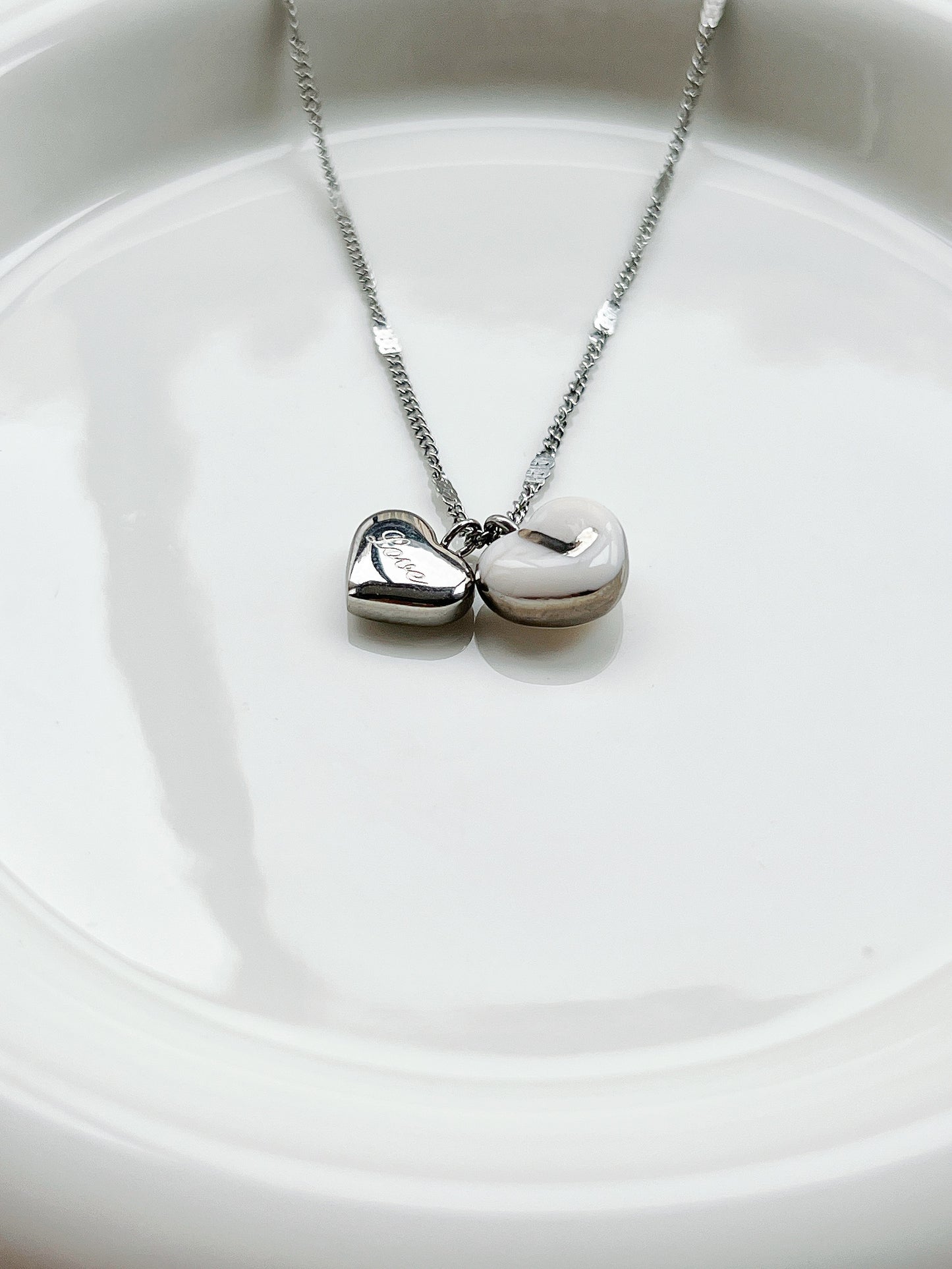 Custom initials & "love" heart necklace