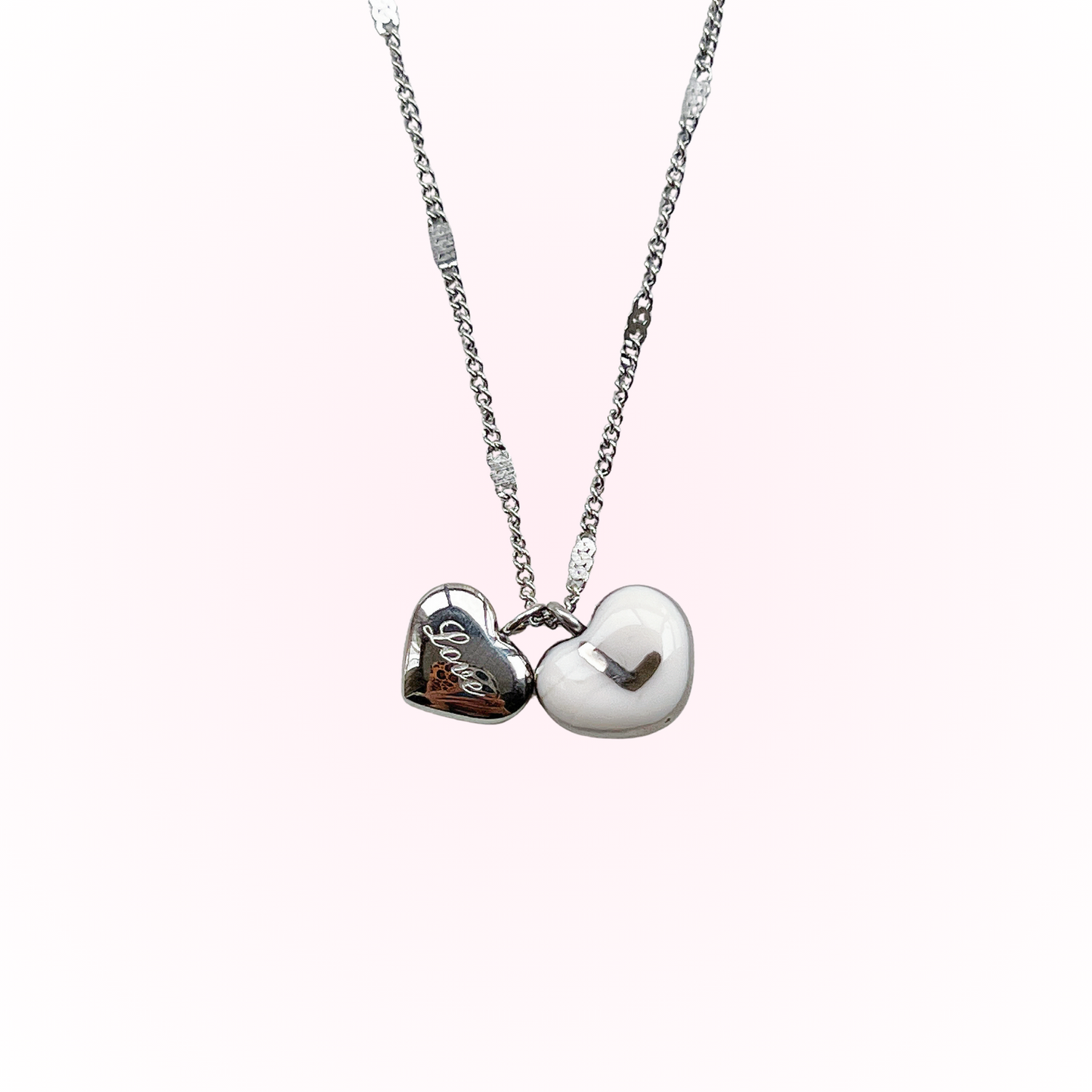 Custom initials & "love" heart necklace
