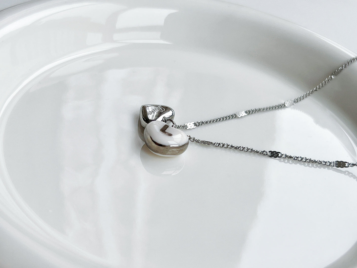 Custom initials & "love" heart necklace