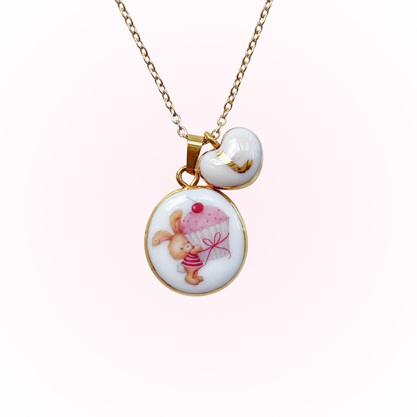 Bunny with dessert necklace