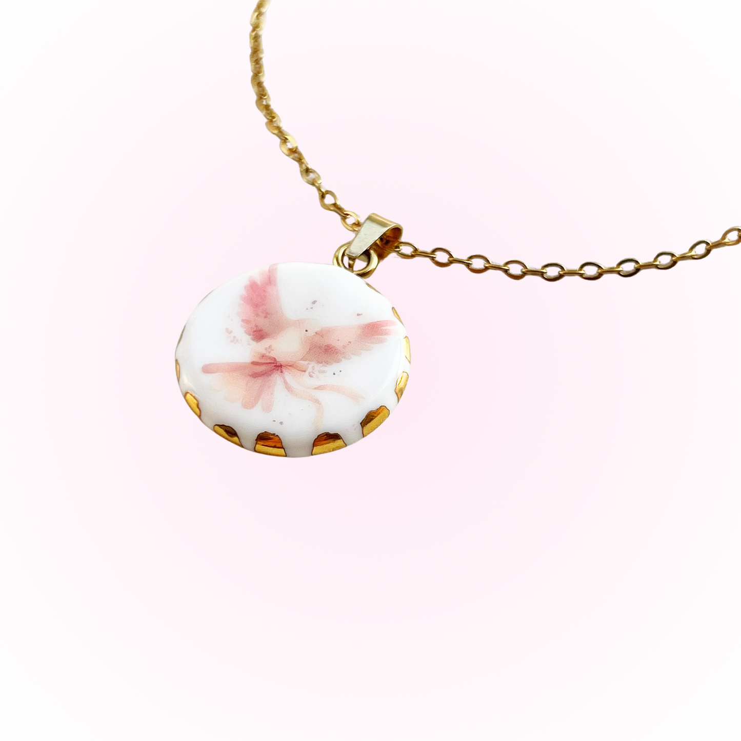 Pink dove necklace