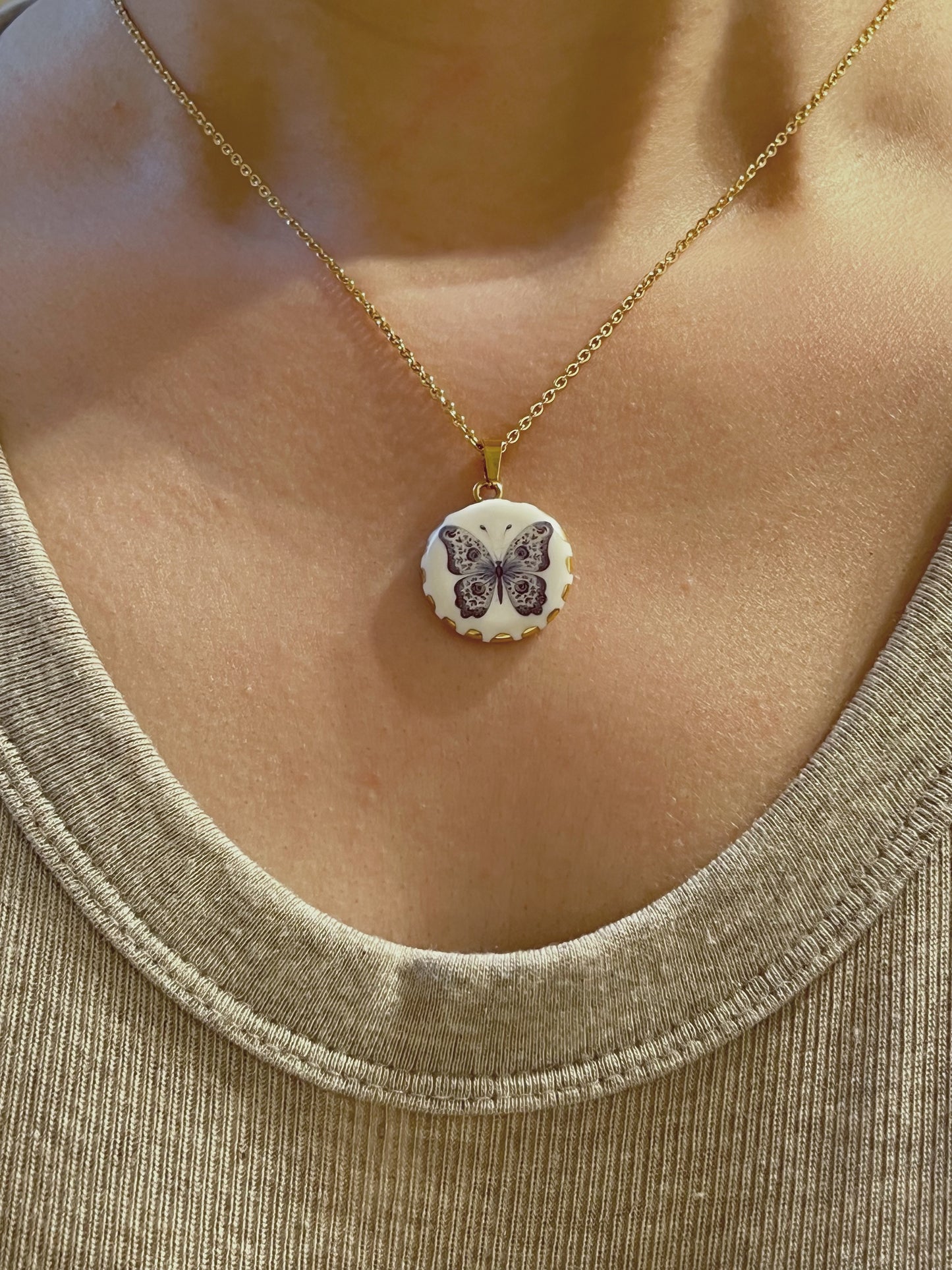 Graceful blue butterfly necklace