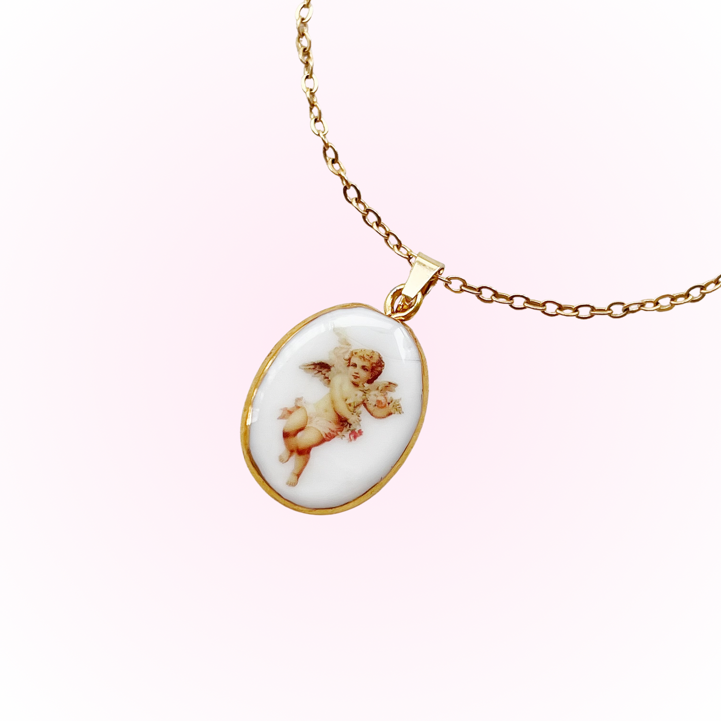 Floral angel necklace
