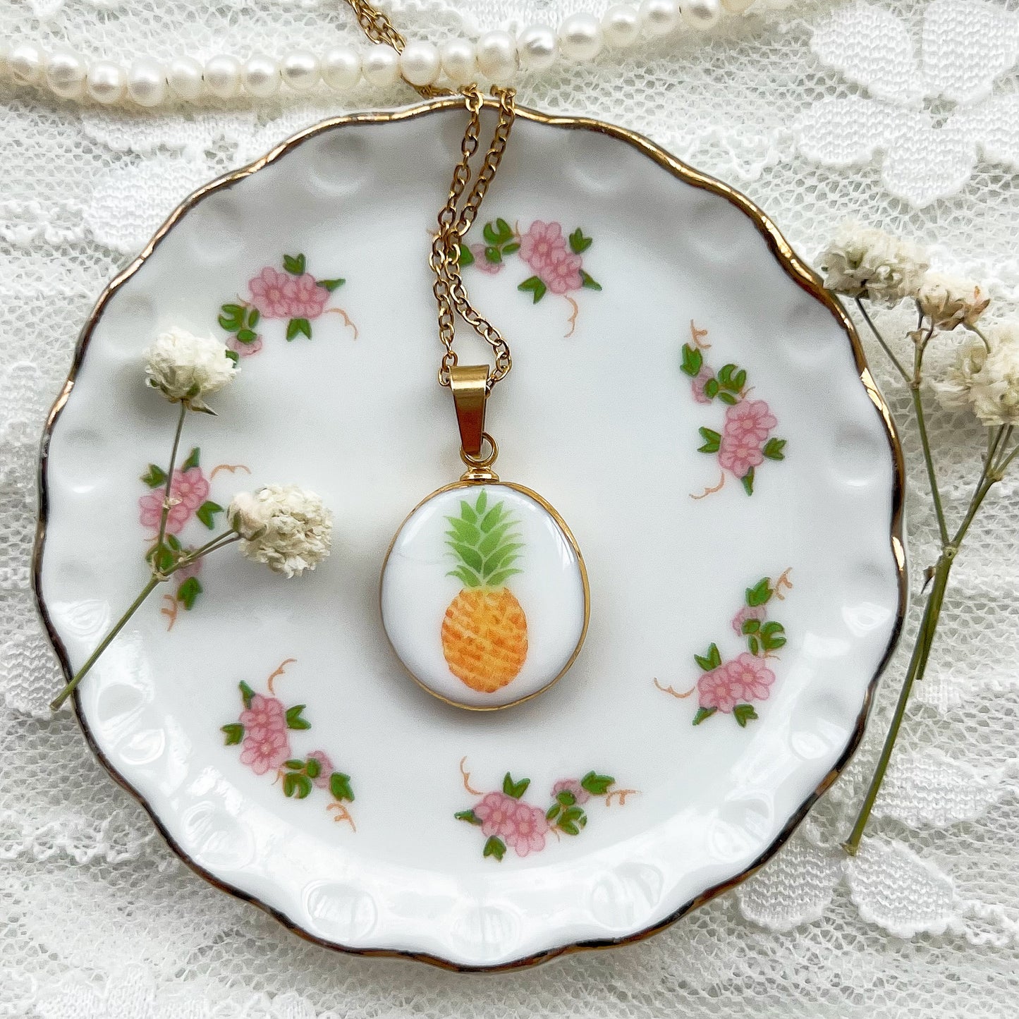 Freash pineapple necklace
