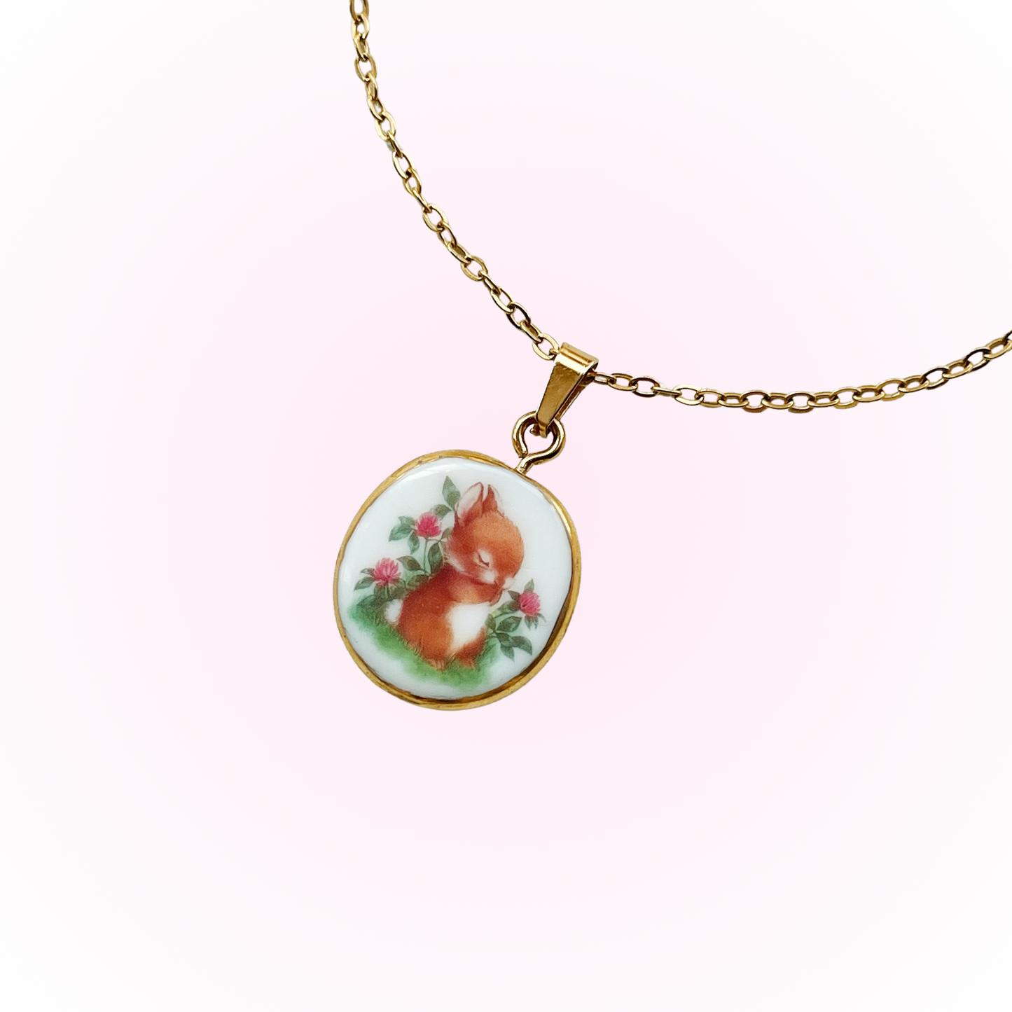 Praying bunny necklace