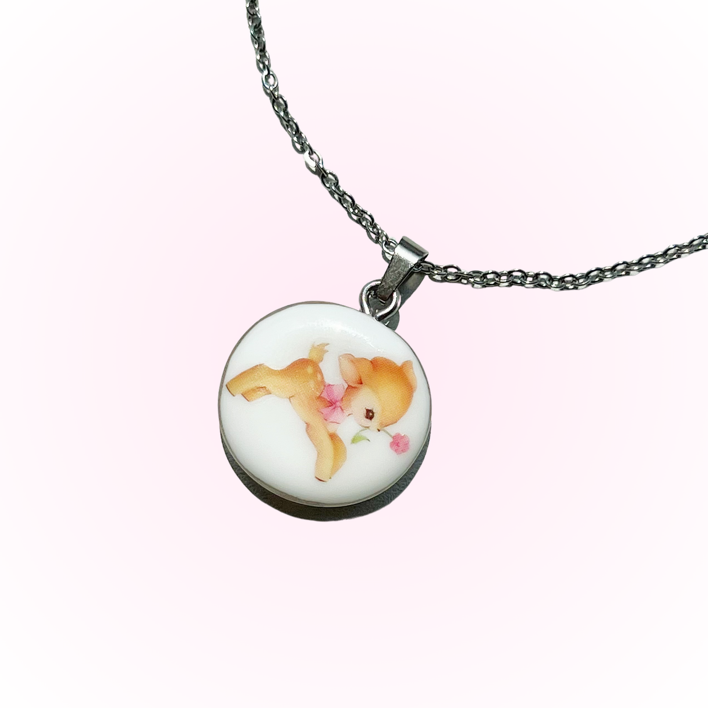 Little deer with flower necklace