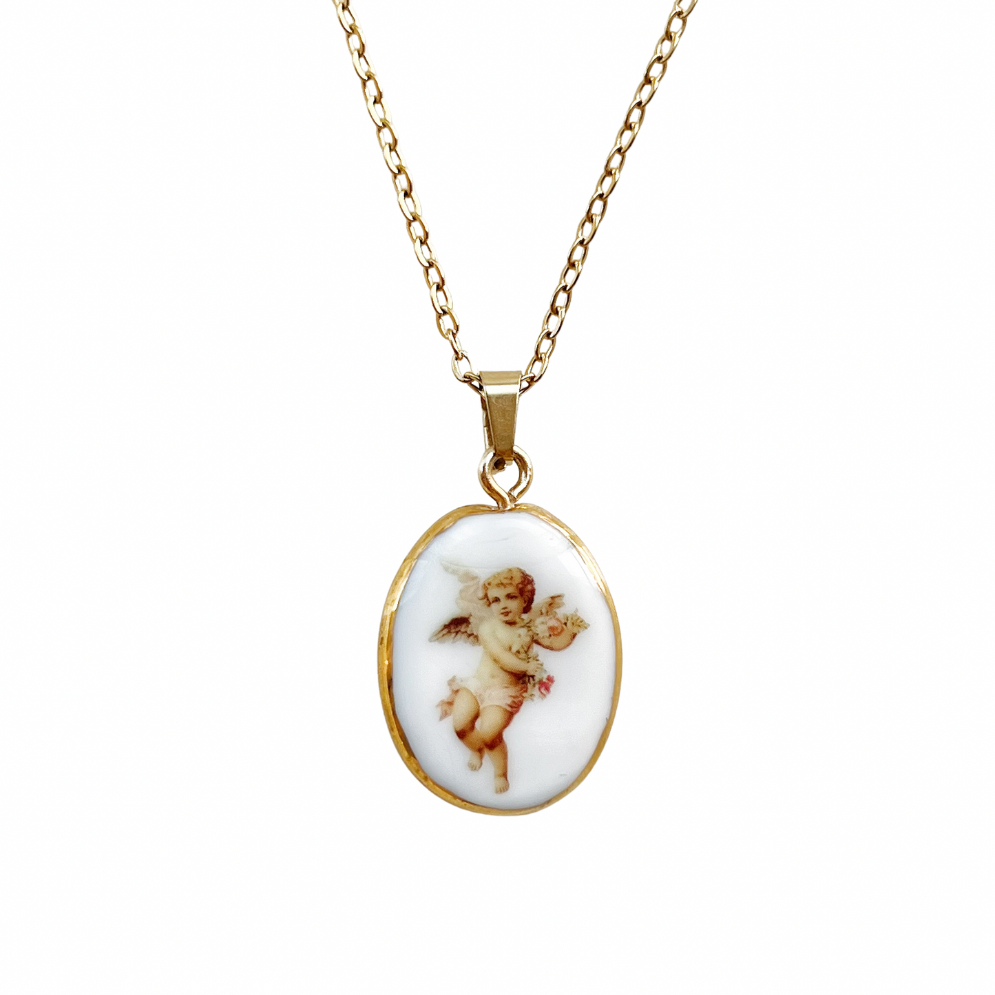 Floral angel necklace