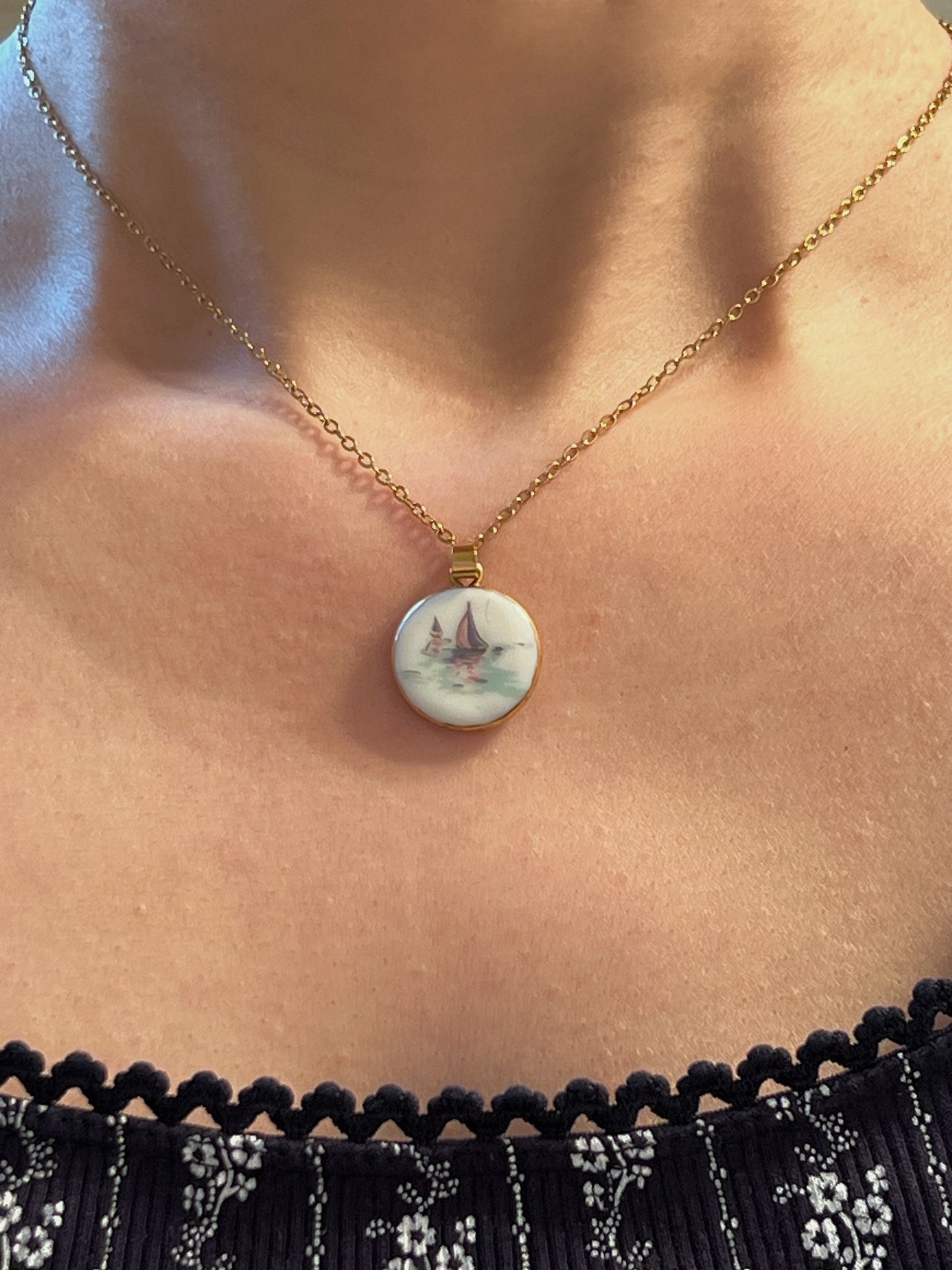 Sailing ship necklace