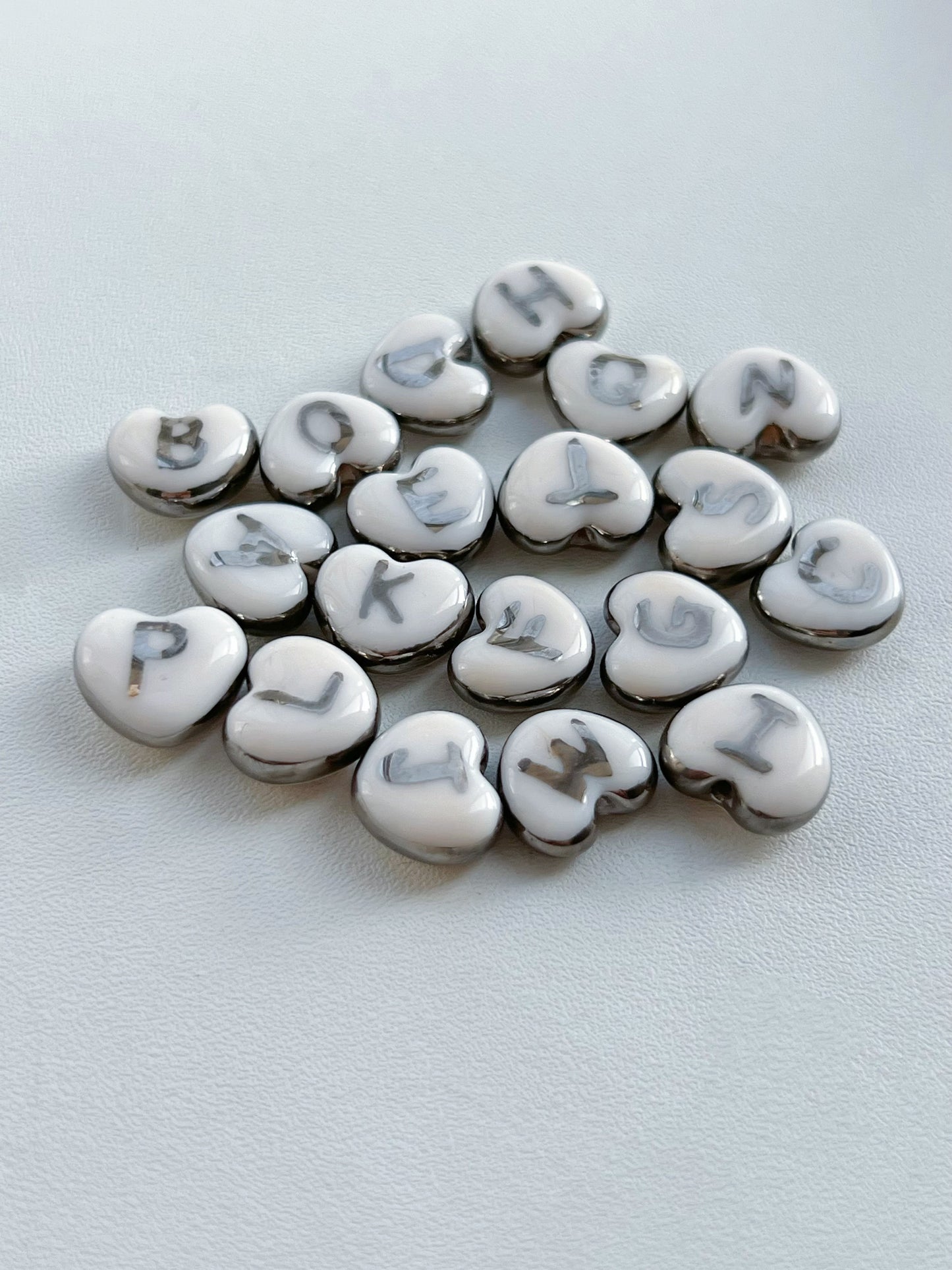 Custom initials heart shaped charms