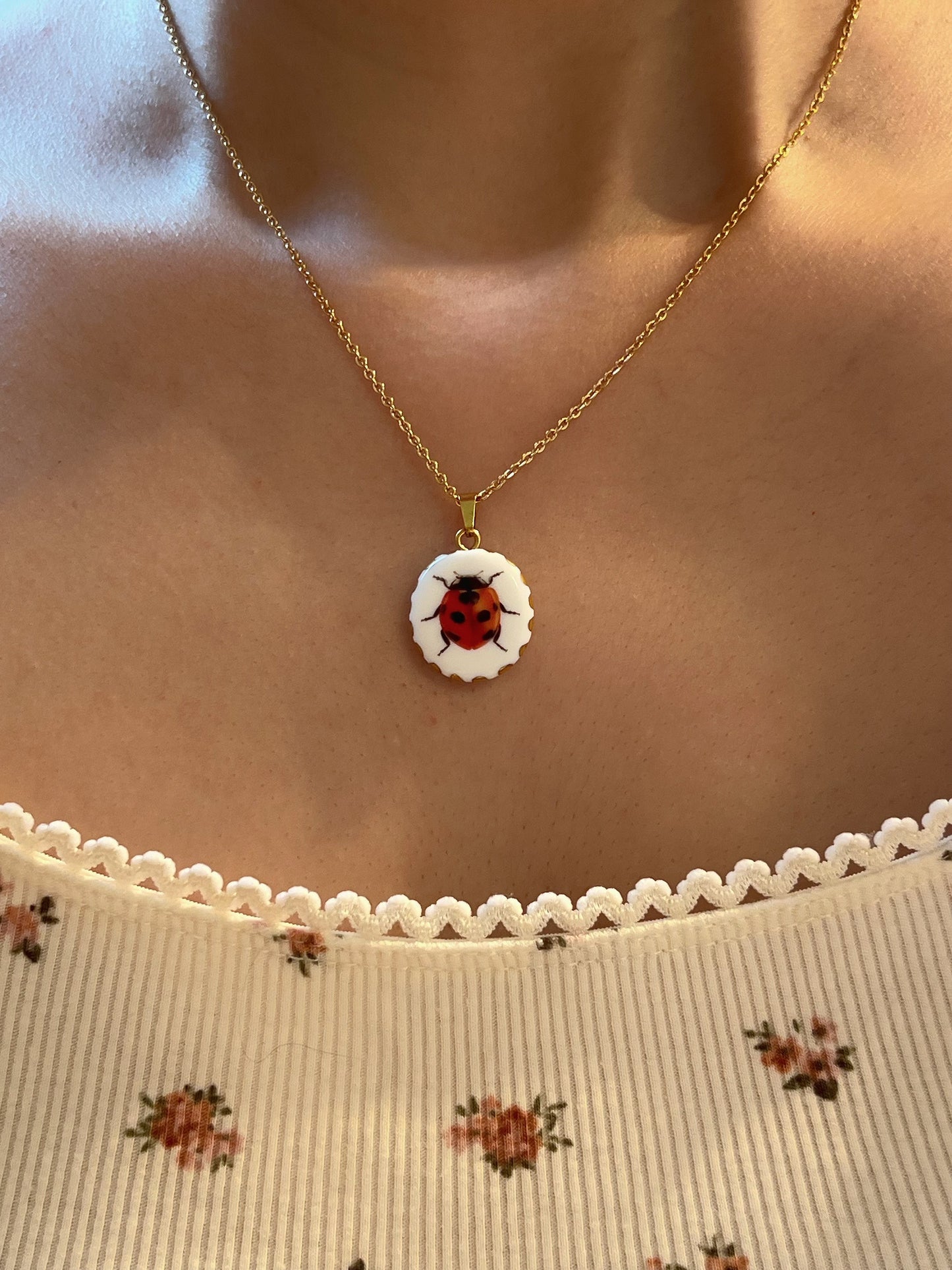 Nature’s jewelry ladybug necklace