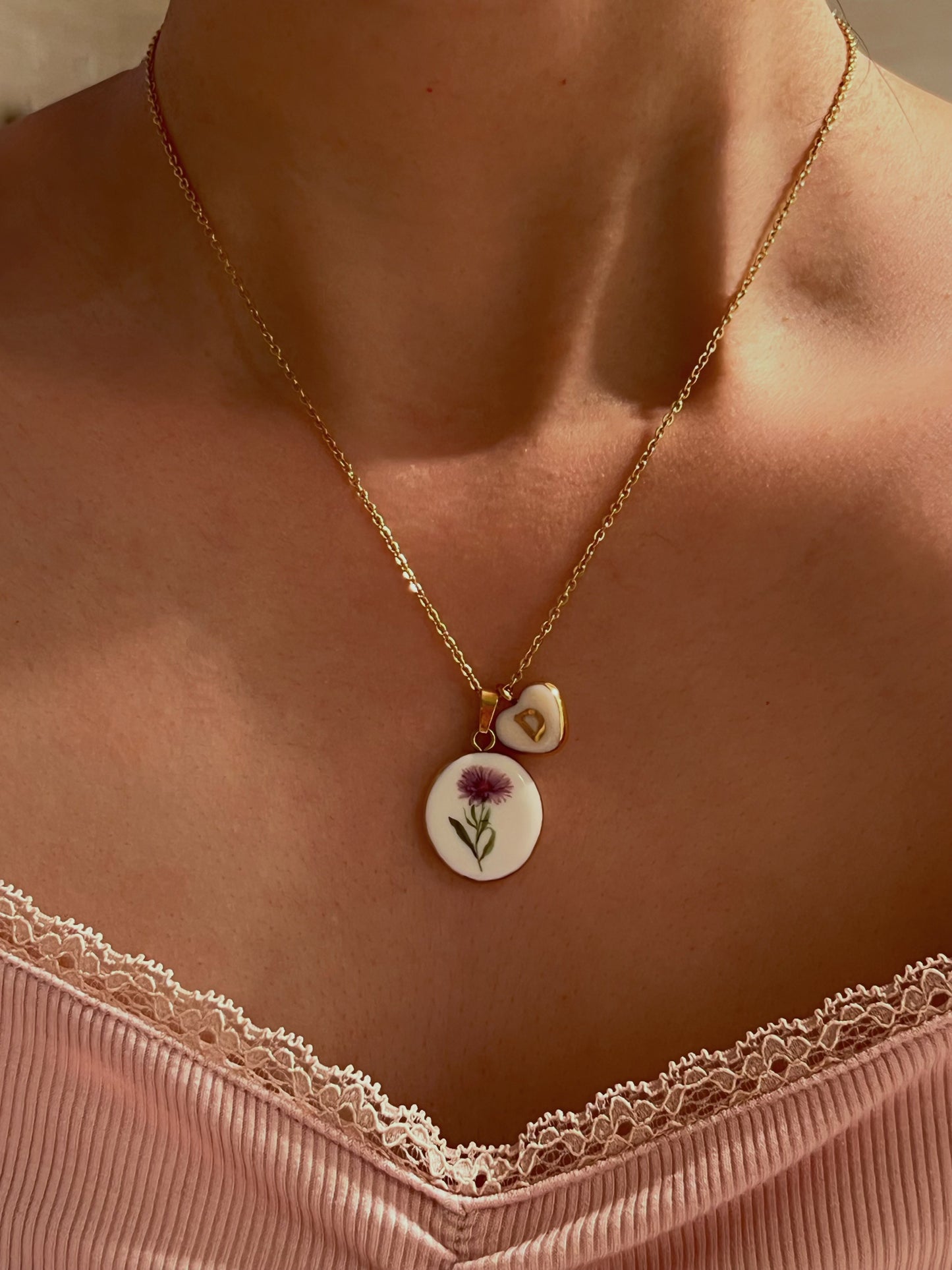 Aster Necklace September Birth Month Flower