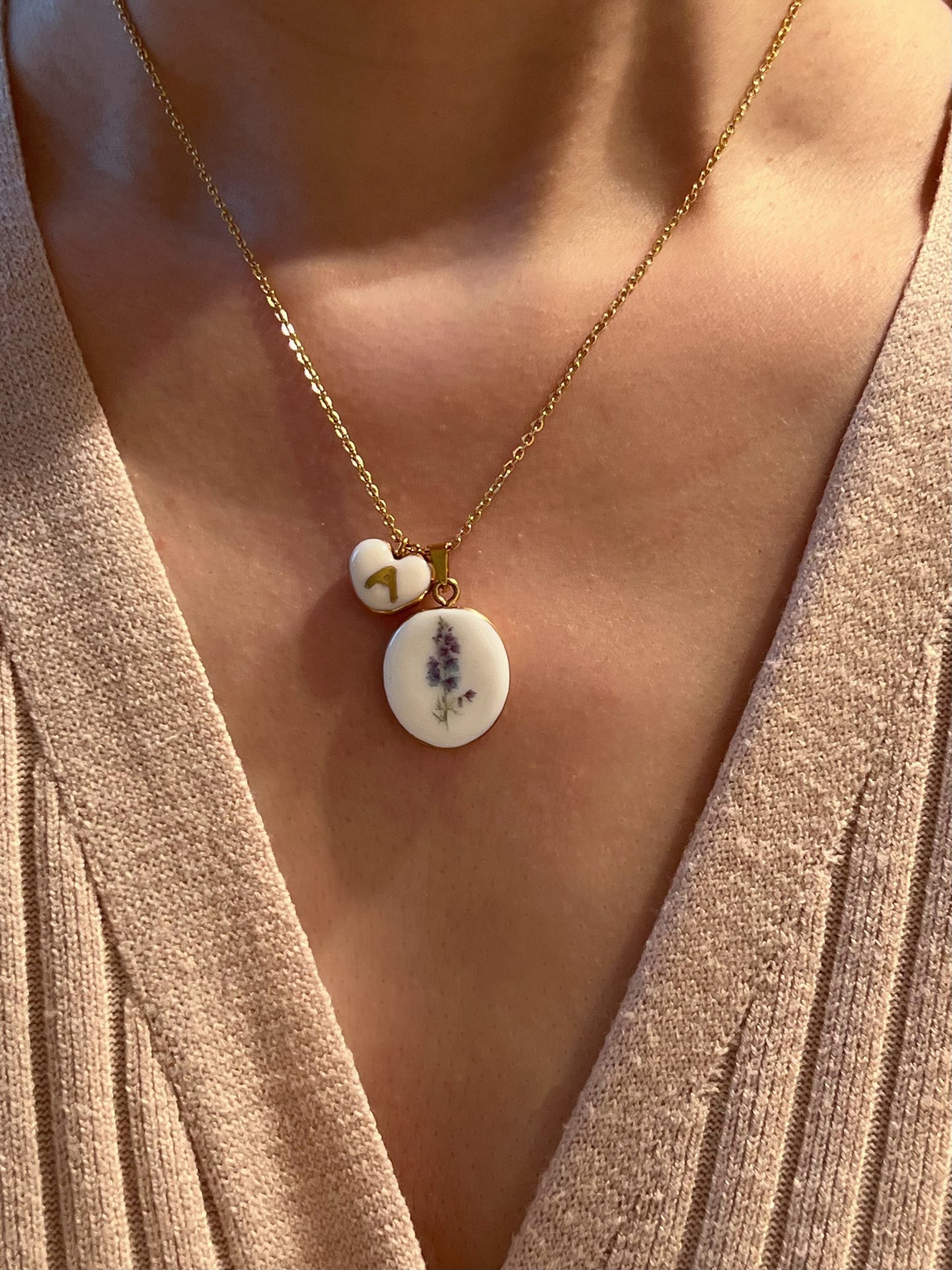 Larkspur Necklace July Birth Month Flower
