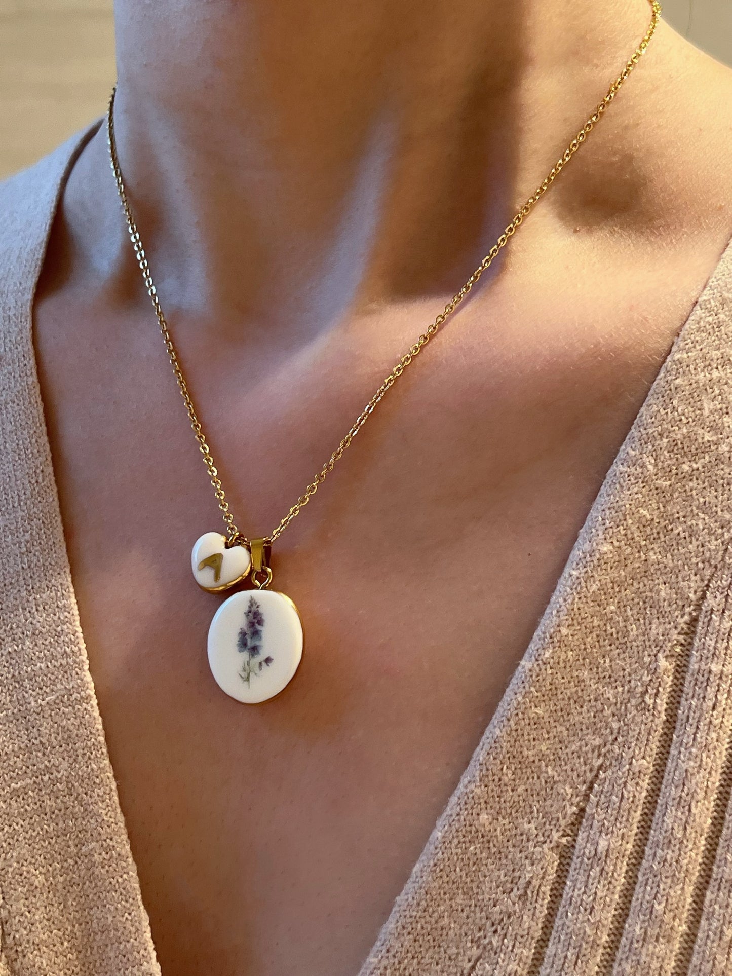 Larkspur Necklace July Birth Month Flower