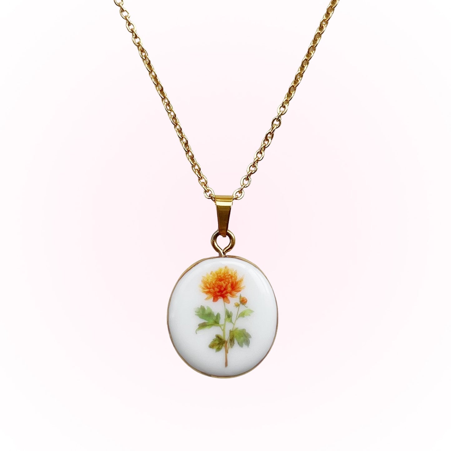 Chrysanthemum Necklace Novenber Birth Month Flower