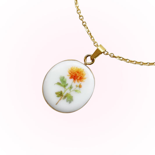 Chrysanthemum Necklace Novenber Birth Month Flower