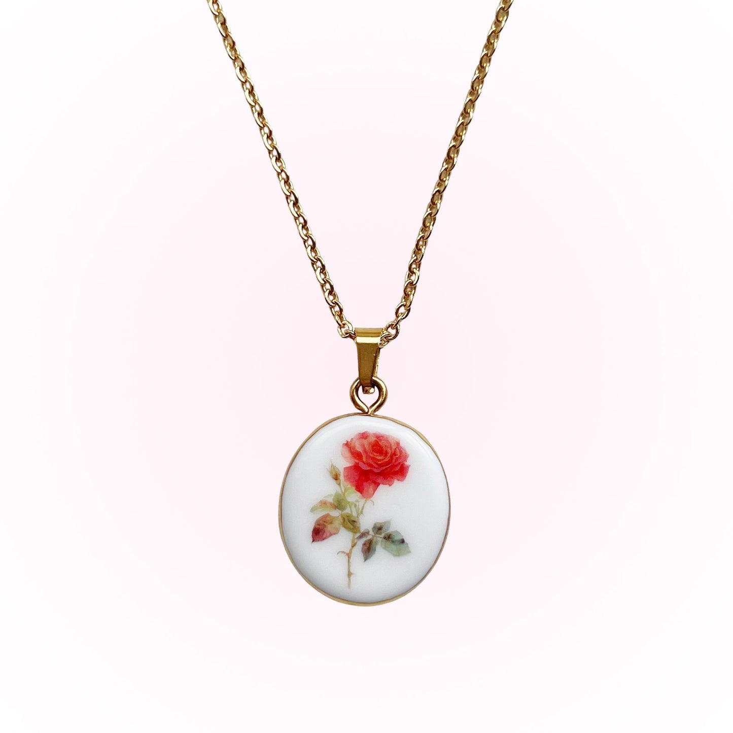 Rose Necklace June Birth Month Flower
